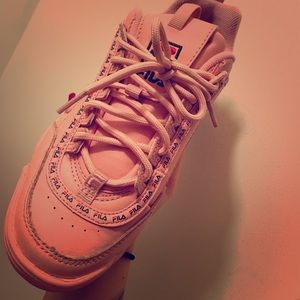 Pink fila sneakers